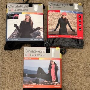 Climate Right by Cuddl Duds 3 piece set Size Large New in Package Final Price!